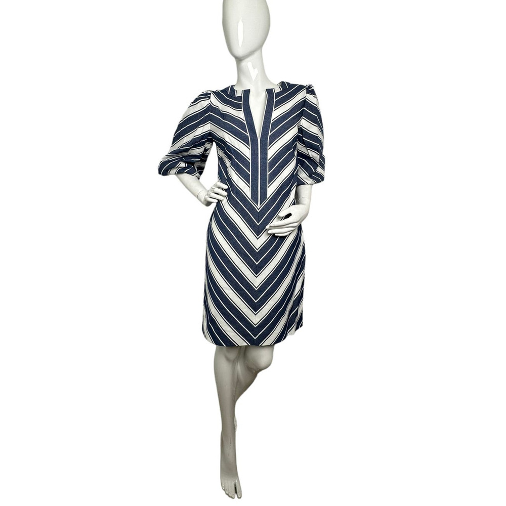 Kate Spade Stripe Double Cloth Mainline Dress Large Sailboat